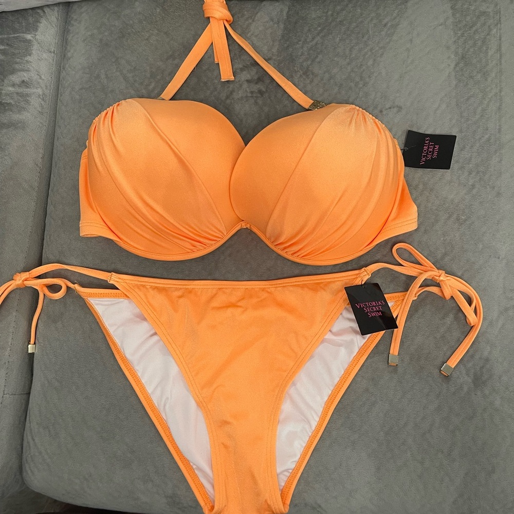 BNWT Y2K Victoria's Secret Orange and Gold Bikini Set